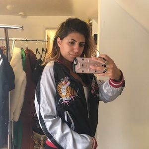 Reversible Blue and Black Japan Bomber Jacket